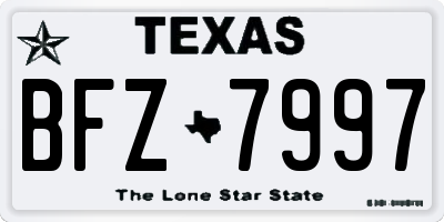 TX license plate BFZ7997