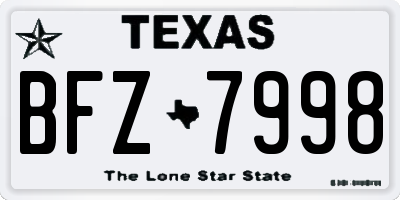 TX license plate BFZ7998