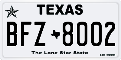 TX license plate BFZ8002