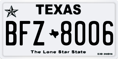 TX license plate BFZ8006