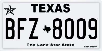 TX license plate BFZ8009