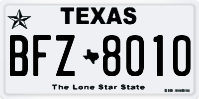 TX license plate BFZ8010