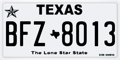 TX license plate BFZ8013