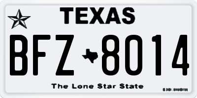 TX license plate BFZ8014