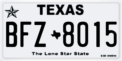 TX license plate BFZ8015
