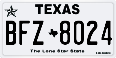 TX license plate BFZ8024