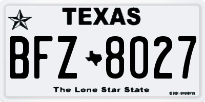 TX license plate BFZ8027