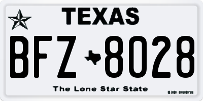 TX license plate BFZ8028