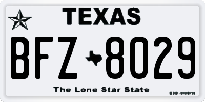 TX license plate BFZ8029