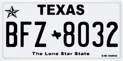 TX license plate BFZ8032