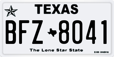 TX license plate BFZ8041