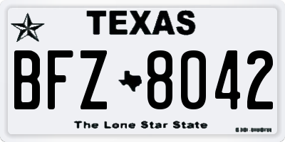 TX license plate BFZ8042
