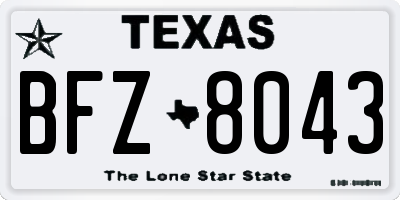 TX license plate BFZ8043