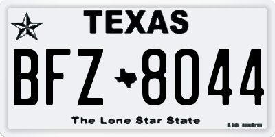 TX license plate BFZ8044