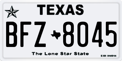 TX license plate BFZ8045
