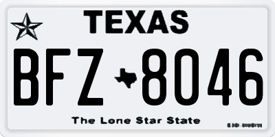 TX license plate BFZ8046