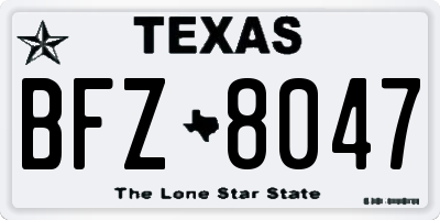 TX license plate BFZ8047
