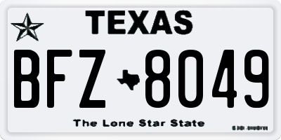 TX license plate BFZ8049