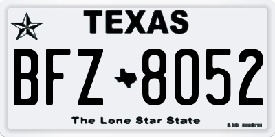 TX license plate BFZ8052