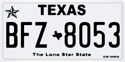TX license plate BFZ8053