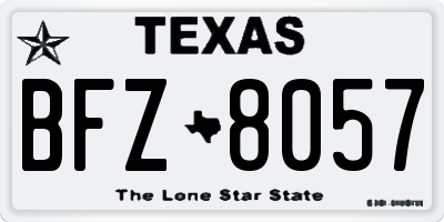 TX license plate BFZ8057