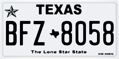 TX license plate BFZ8058