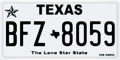 TX license plate BFZ8059