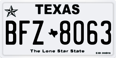 TX license plate BFZ8063