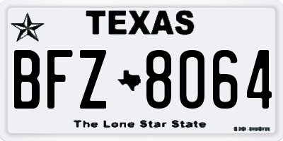 TX license plate BFZ8064