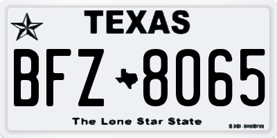 TX license plate BFZ8065