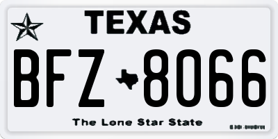TX license plate BFZ8066