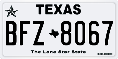 TX license plate BFZ8067