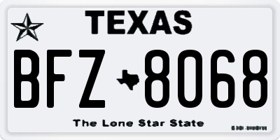 TX license plate BFZ8068