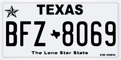 TX license plate BFZ8069
