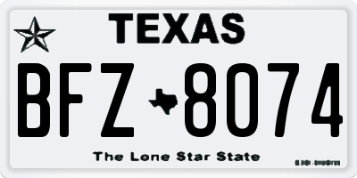 TX license plate BFZ8074