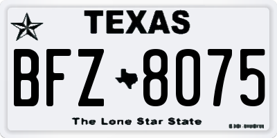 TX license plate BFZ8075
