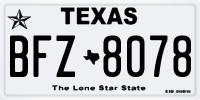 TX license plate BFZ8078