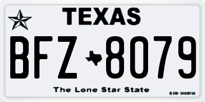 TX license plate BFZ8079