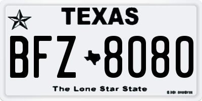 TX license plate BFZ8080