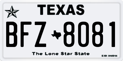 TX license plate BFZ8081