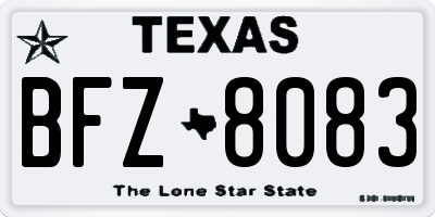 TX license plate BFZ8083