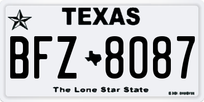 TX license plate BFZ8087