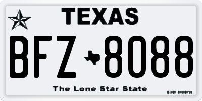 TX license plate BFZ8088