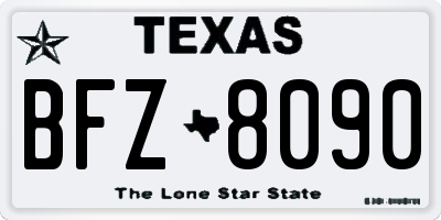 TX license plate BFZ8090