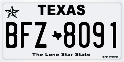 TX license plate BFZ8091