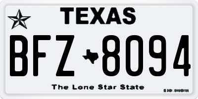TX license plate BFZ8094