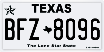 TX license plate BFZ8096
