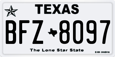 TX license plate BFZ8097