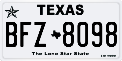 TX license plate BFZ8098