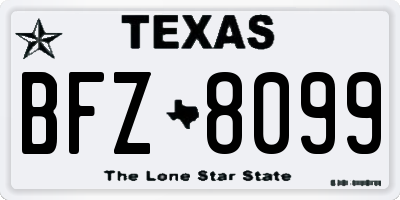 TX license plate BFZ8099